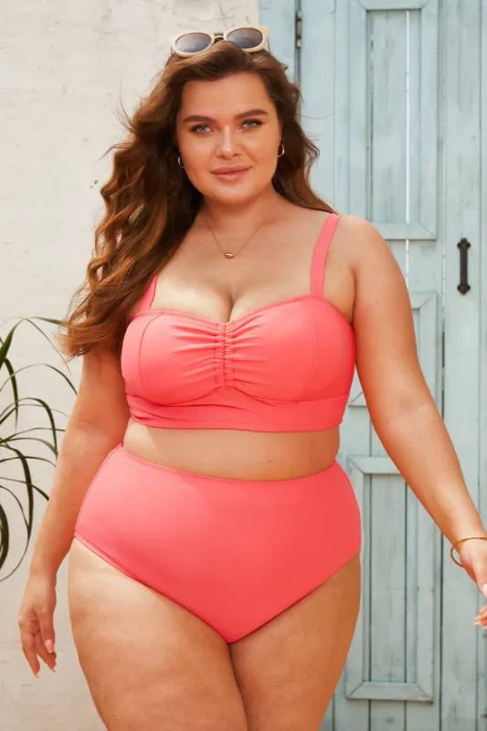 Summer Of Love Square Neck & High Waist Tummy Control Plus Size Bikini Set sold by Cupshe