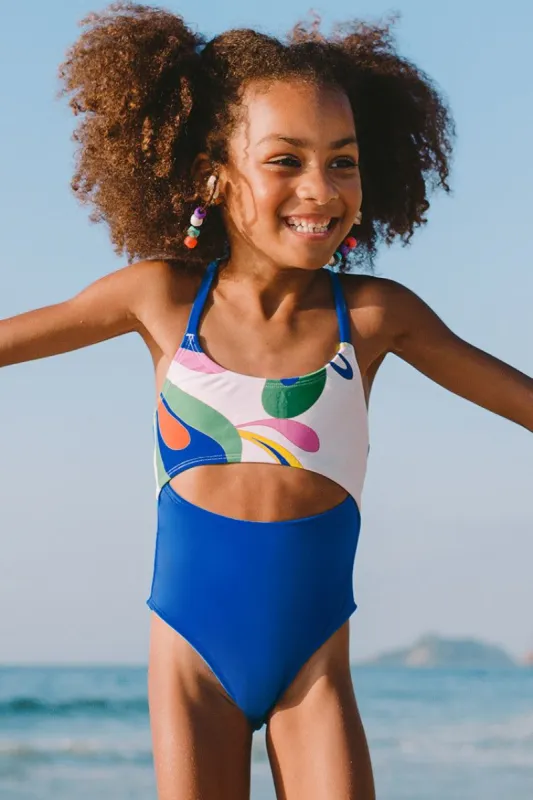 Girls' Swirlwind Cutout One Piece Swimsuit sold by Cupshe