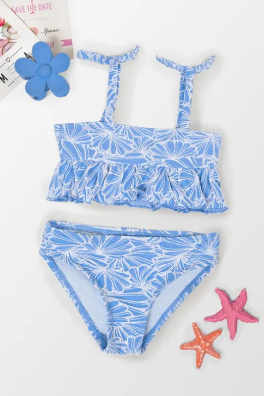 Girls’ Flower Power Peplum Bralette And Hipster Set sold by Cupshe