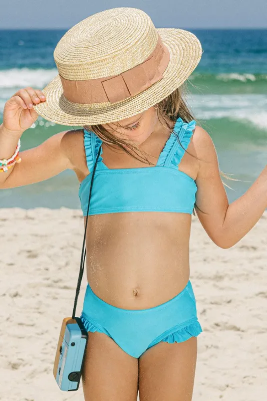 Girls’ Mercury Retrograde Ruffled Strap Bralette And Hipster Set sold by Cupshe