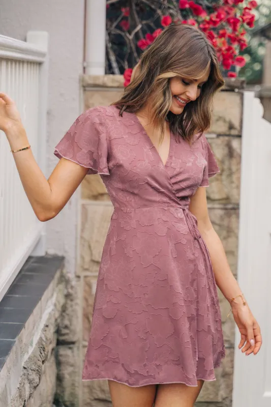 Aylin V-neck Flared Sleeve Mini Dress sold by Cupshe