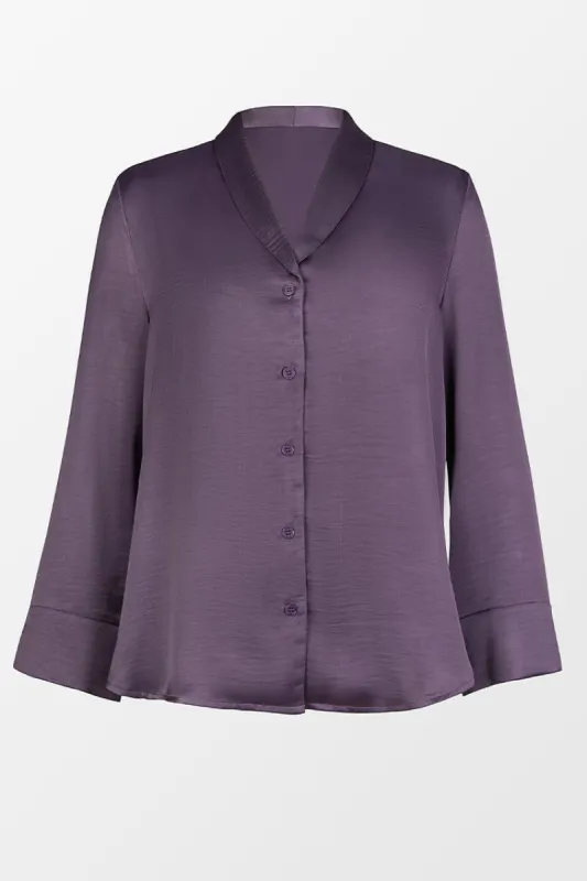 Mazo Shirt Collar Long Sleeve Top made by Cupshe