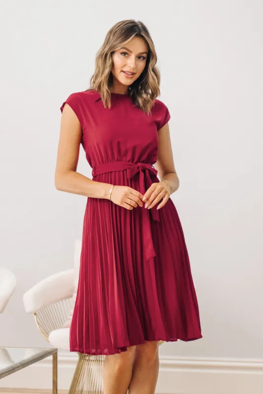 Clifton Pleated Belted Maxi Dress sold by Cupshe