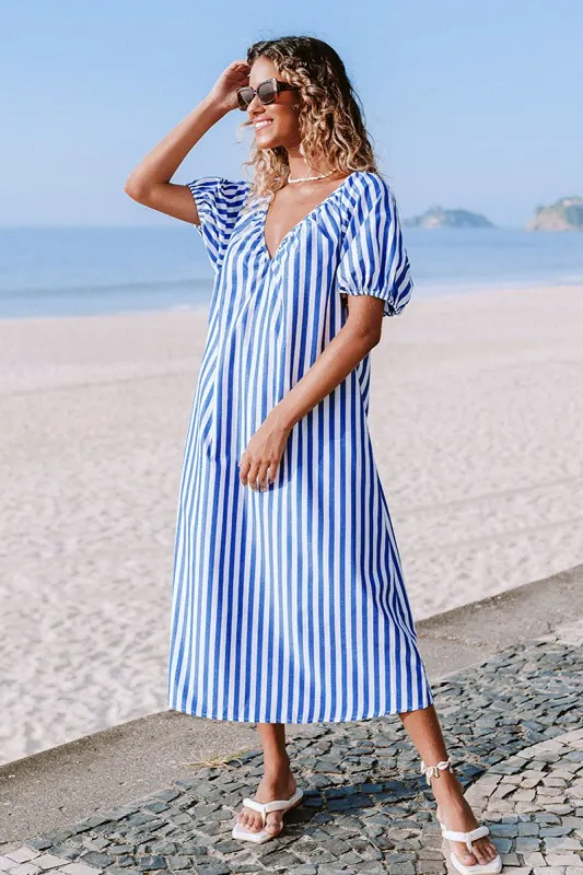 Lilyana Stripes Lace Up Dress sold by Cupshe
