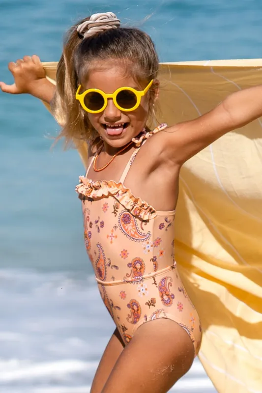 Girls Dancing Bandanna Tie Strap One Piece Swimsuit sold by Cupshe