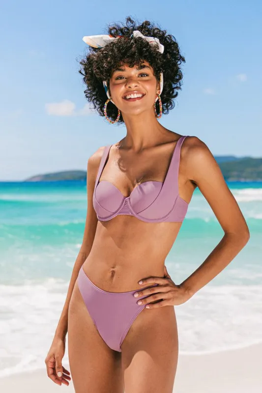 Shangrila Solids Molded Push Up Demi Bikini Top sold by Cupshe