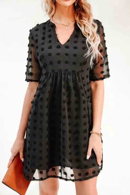 Ethel Clip Dot V-Neck Mini Dress sold by Cupshe