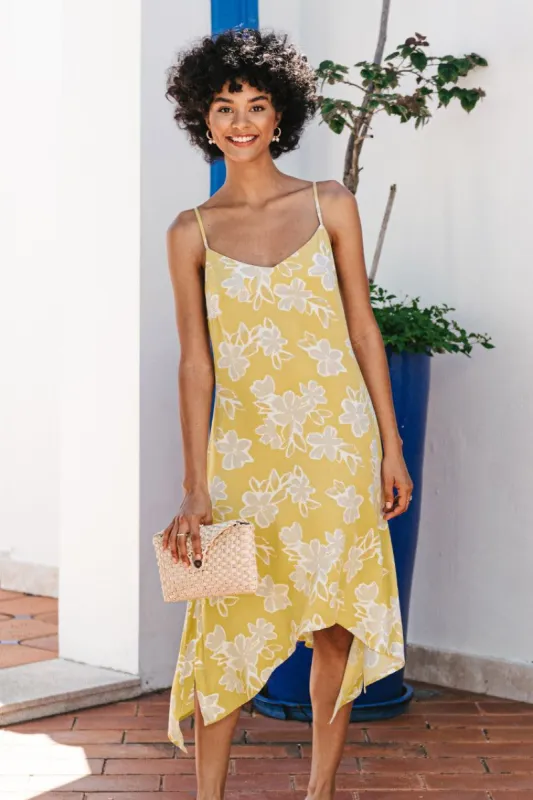 Amelie Floral Tie Back Slip Dress sold by Cupshe