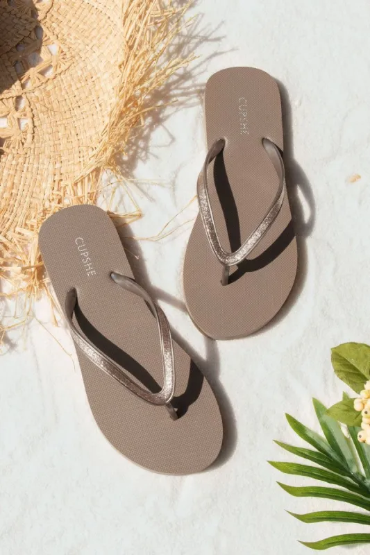 Desert Sand Minimalist Flip Flops sold by Cupshe