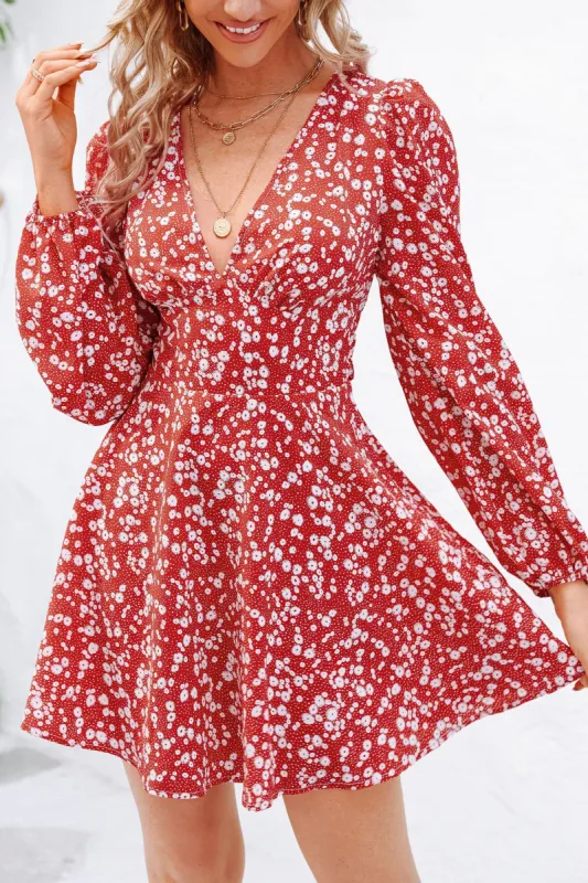 Pink Flamingo Ditsy Floral Mini Dress sold by Cupshe