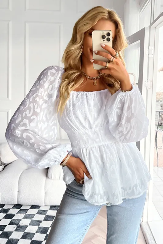Kairi Leopard Lace Flounce Top sold by Cupshe