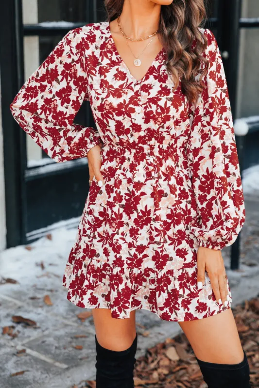 Carolyn Floral Buttoned Mini Dress sold by Cupshe