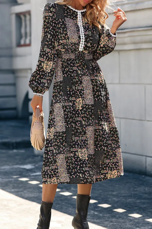 Vina Ditsy Floral Chiffon Dress sold by Cupshe