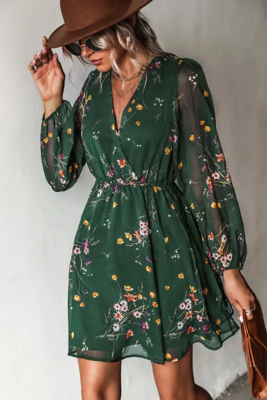 Julieta Ditsy Floral Chiffon Mini Dress sold by Cupshe