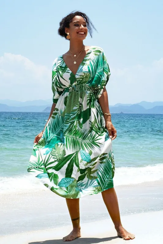 Whitley Tropical V Neck Dress sold by Cupshe