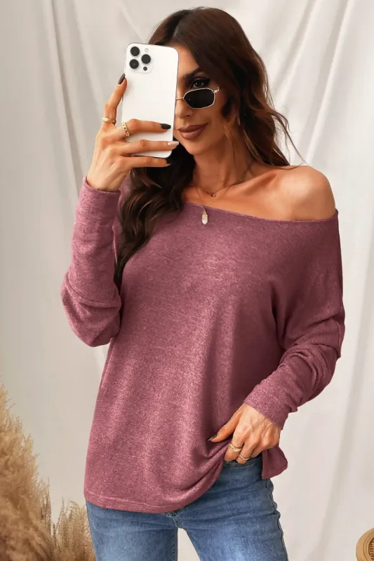 Sunset One-Shoulder Long Sleeve Top made by Cupshe