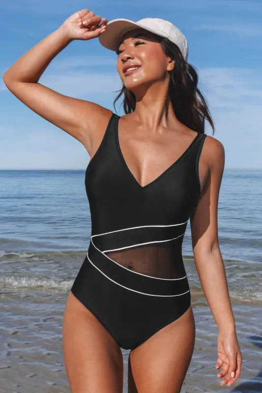 Tempest Colorblock Mesh One Piece Swimsuit sold by Cupshe