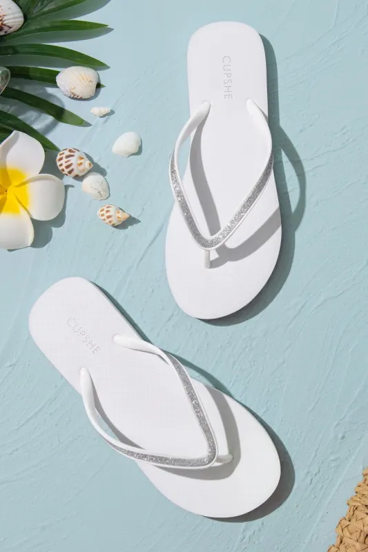 Blanco Minimalist Flip Flops sold by Cupshe