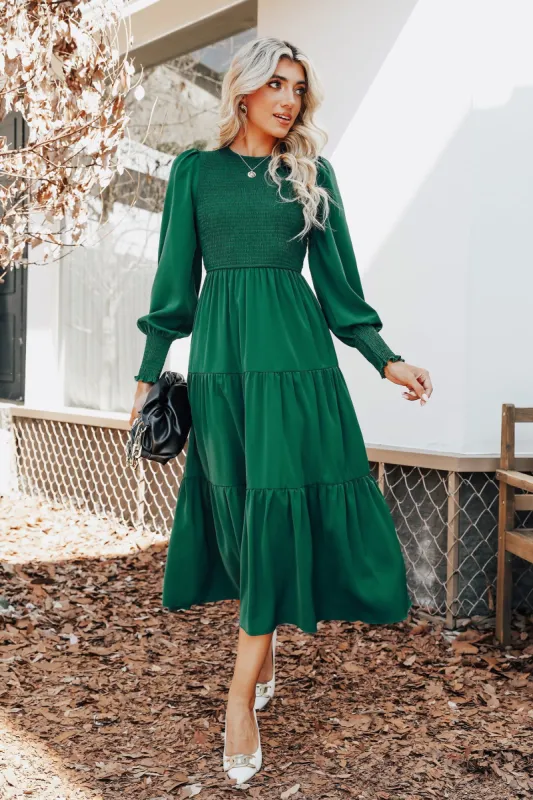 Anastasia Smocked Long Sleeve Maxi Dress sold by Cupshe
