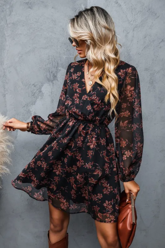 Floral Chiffon A-Line Dress sold by Cupshe