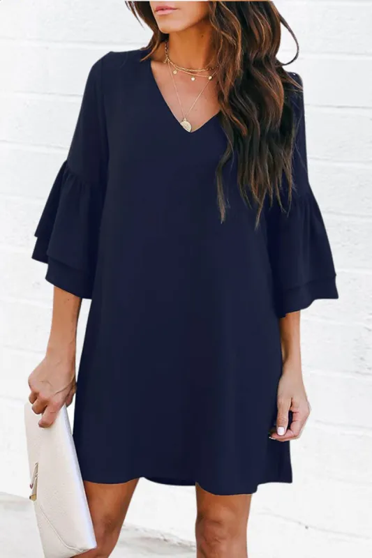 Brylee Tiered Half Sleeve Mini Dress sold by Cupshe