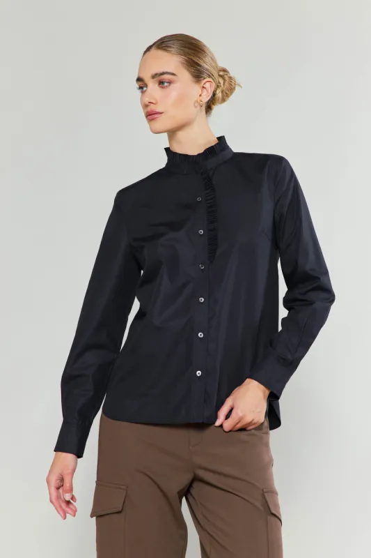 Ruffled Neck Buttondown sold by Current Air