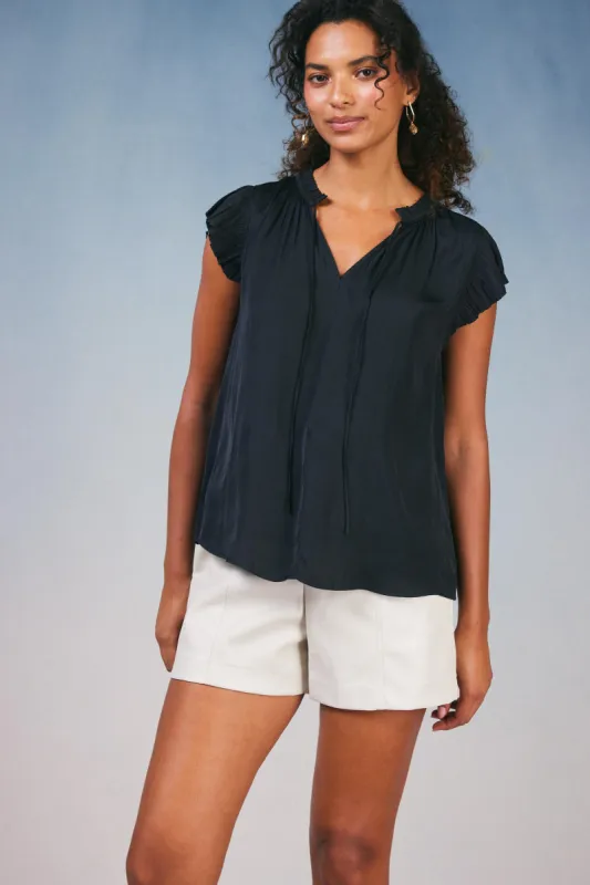 Margot Pleated Sleeve Blouse sold by Current Air