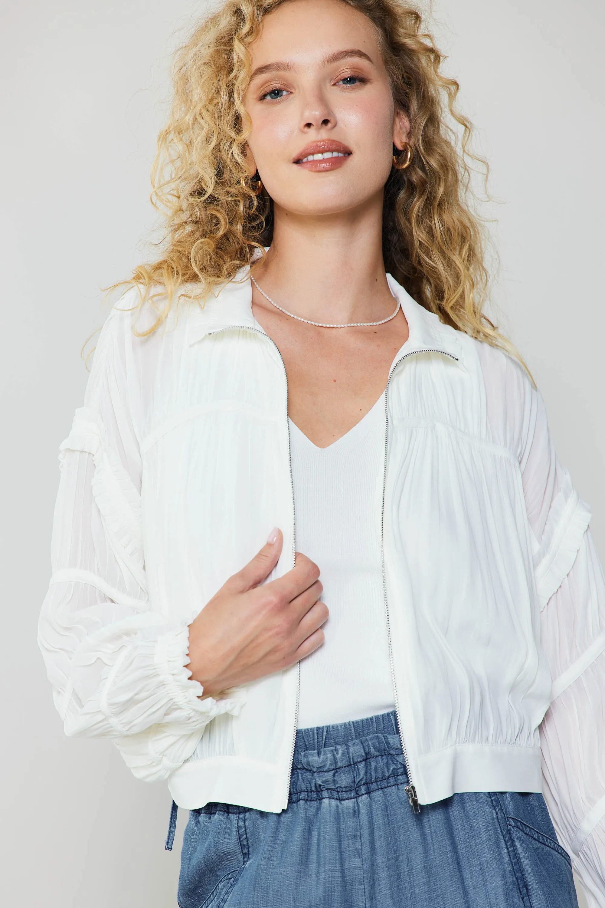 Shirred Sleeve Jacket sold by Current Air