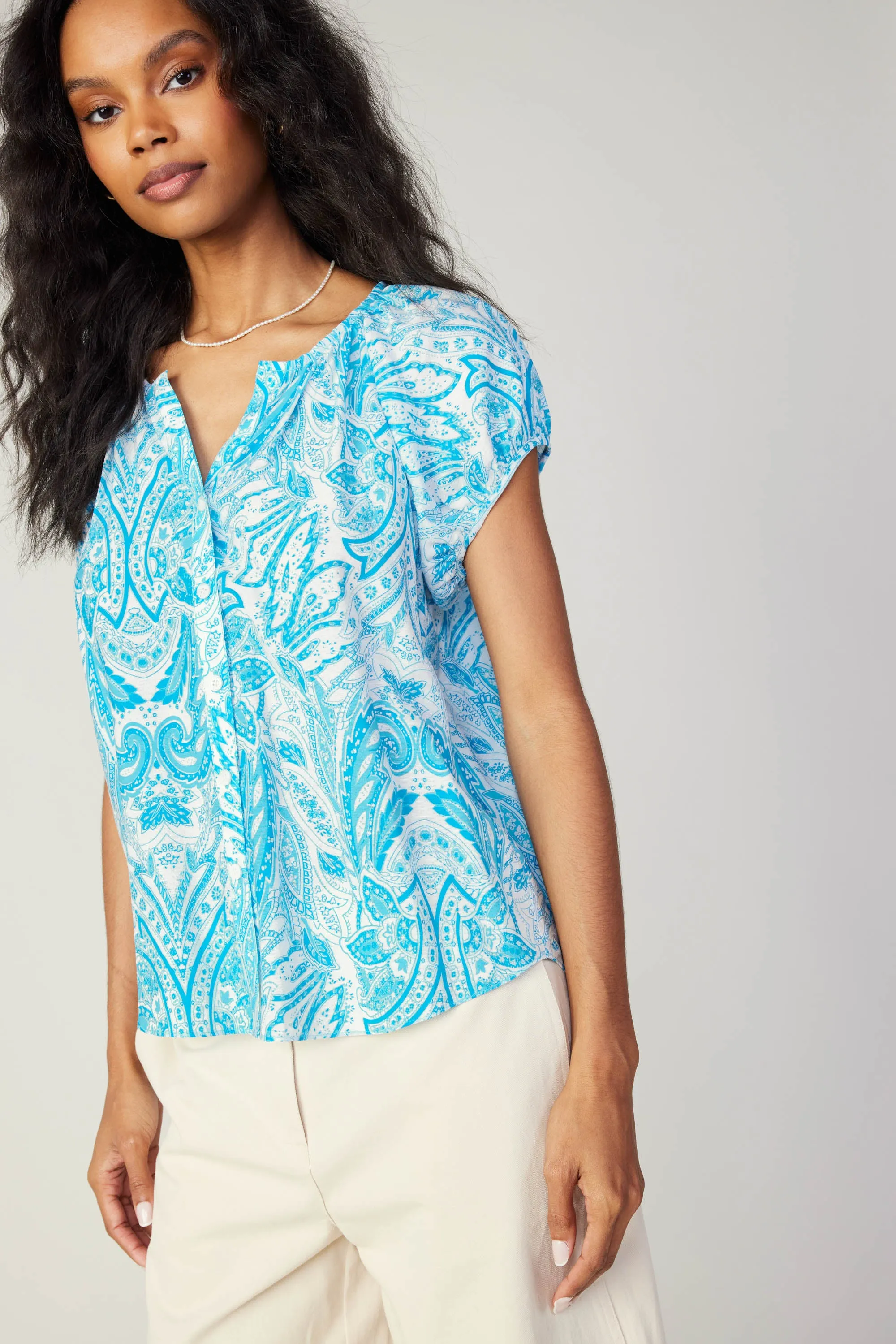 Paisley Printed Blouse sold by Current Air product image thumbnail 3