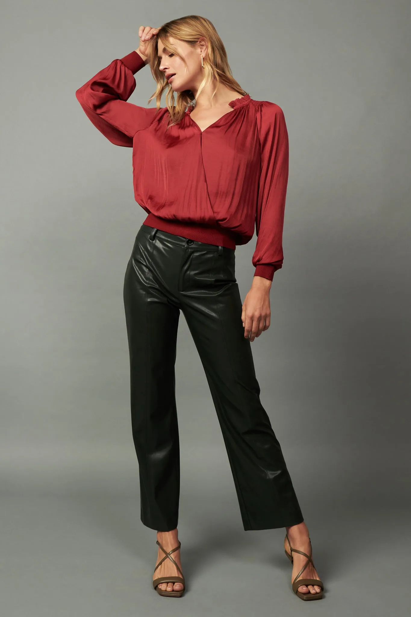 Ruffled Surplice Blouse sold by Current Air product image thumbnail 2