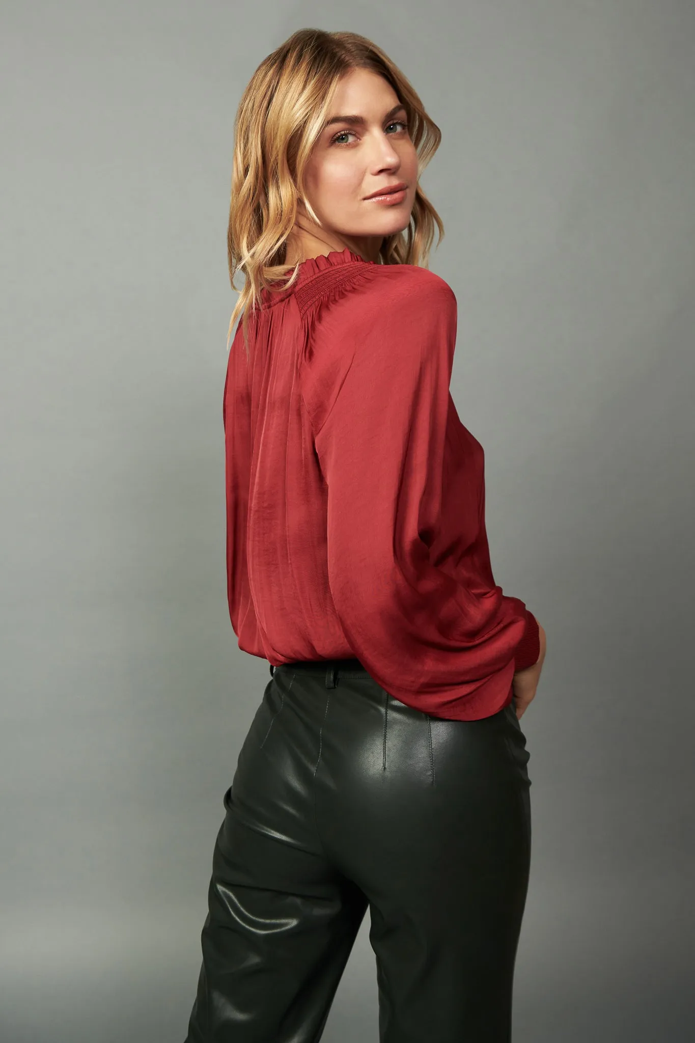 Ruffled Surplice Blouse sold by Current Air product image thumbnail 3