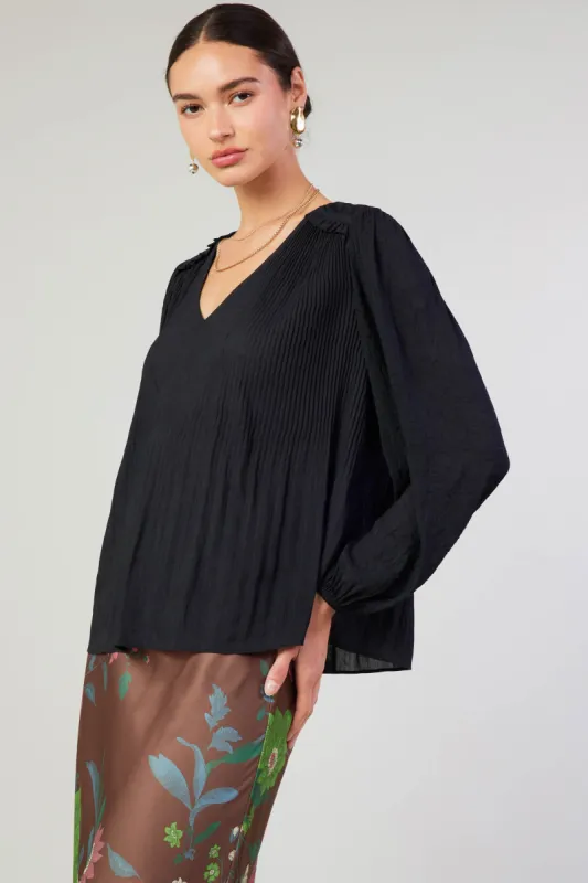 Pleated Ruffled Yoke Blouse sold by Current Air