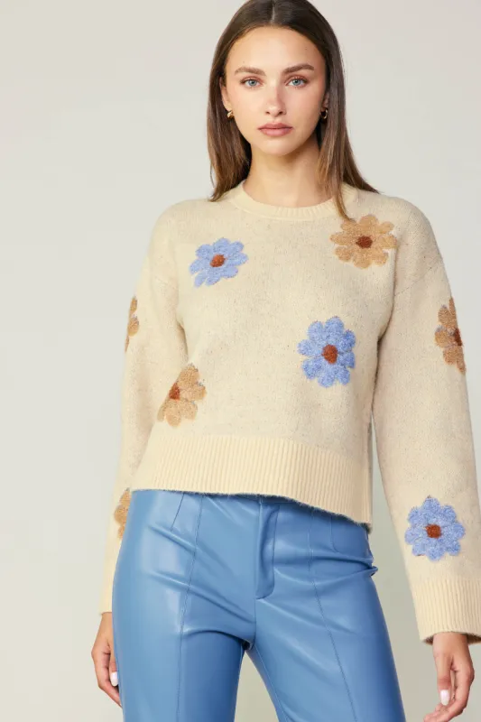 Daisy Embroidered Sweater sold by Current Air