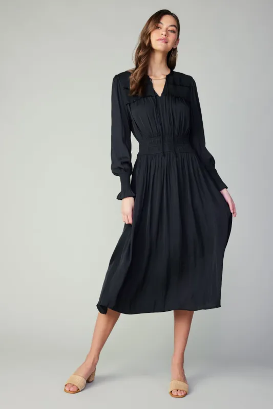 Aida Smocked Midi Dress sold by Current Air