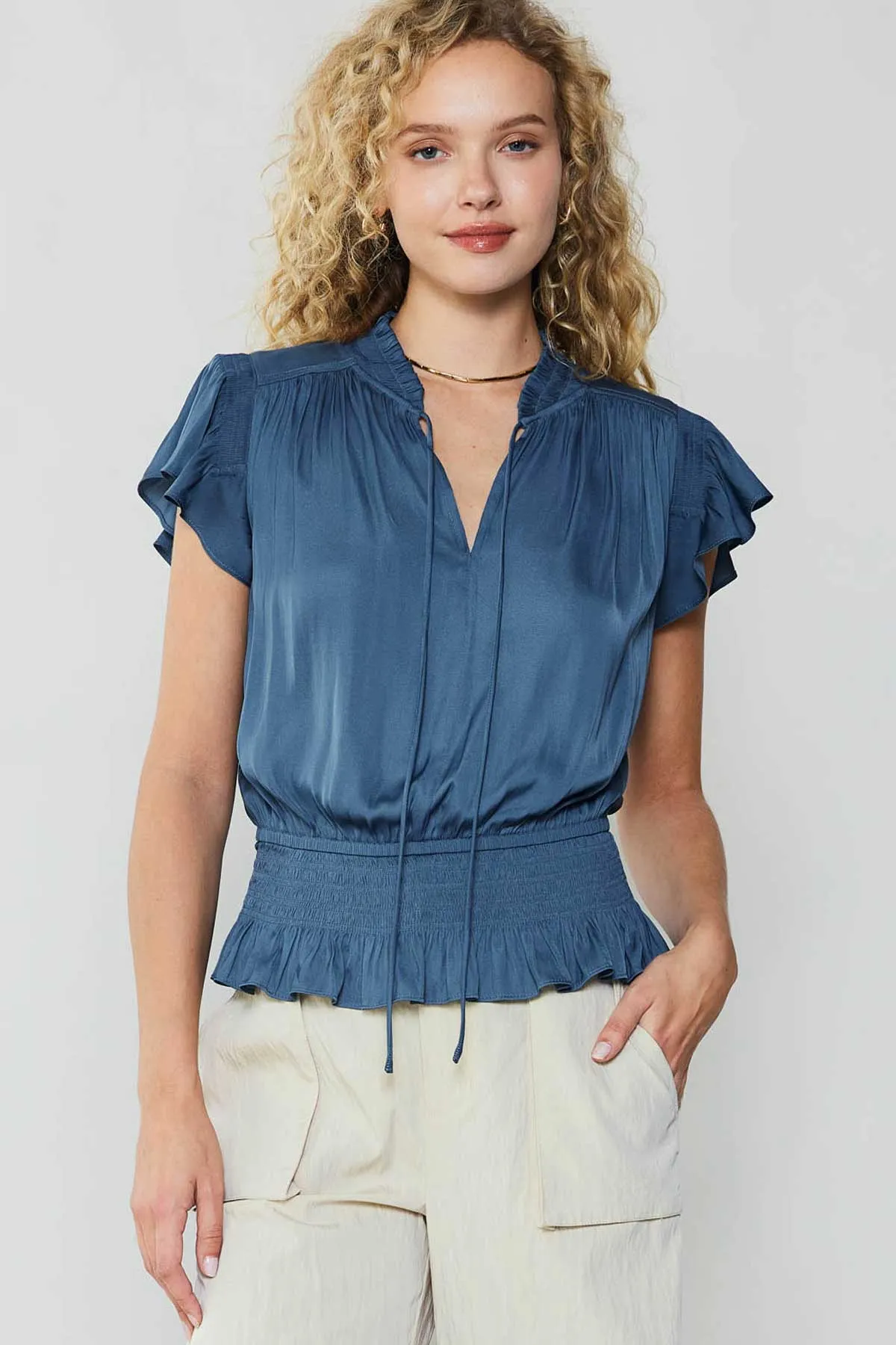 Blair Smocked Top sold by Current Air