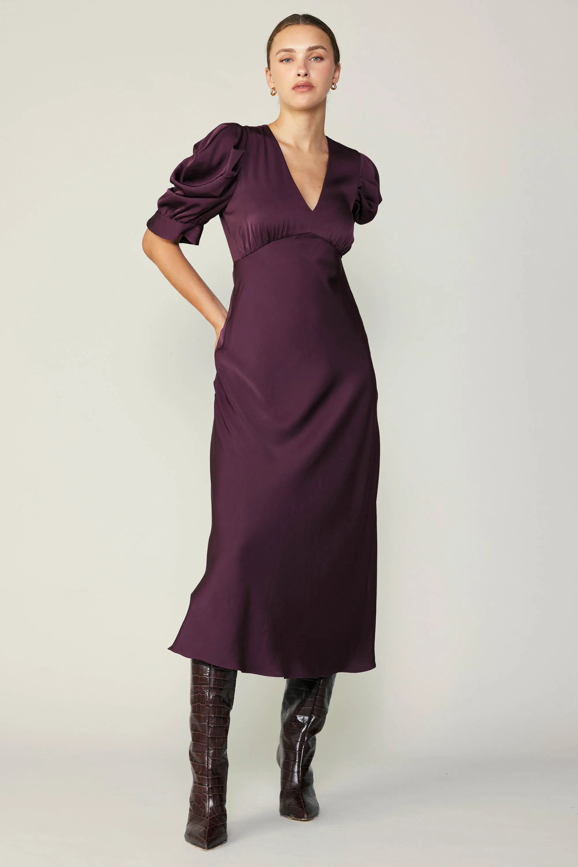 Puff Sleeve Midi Dress sold by Current Air product image thumbnail 3