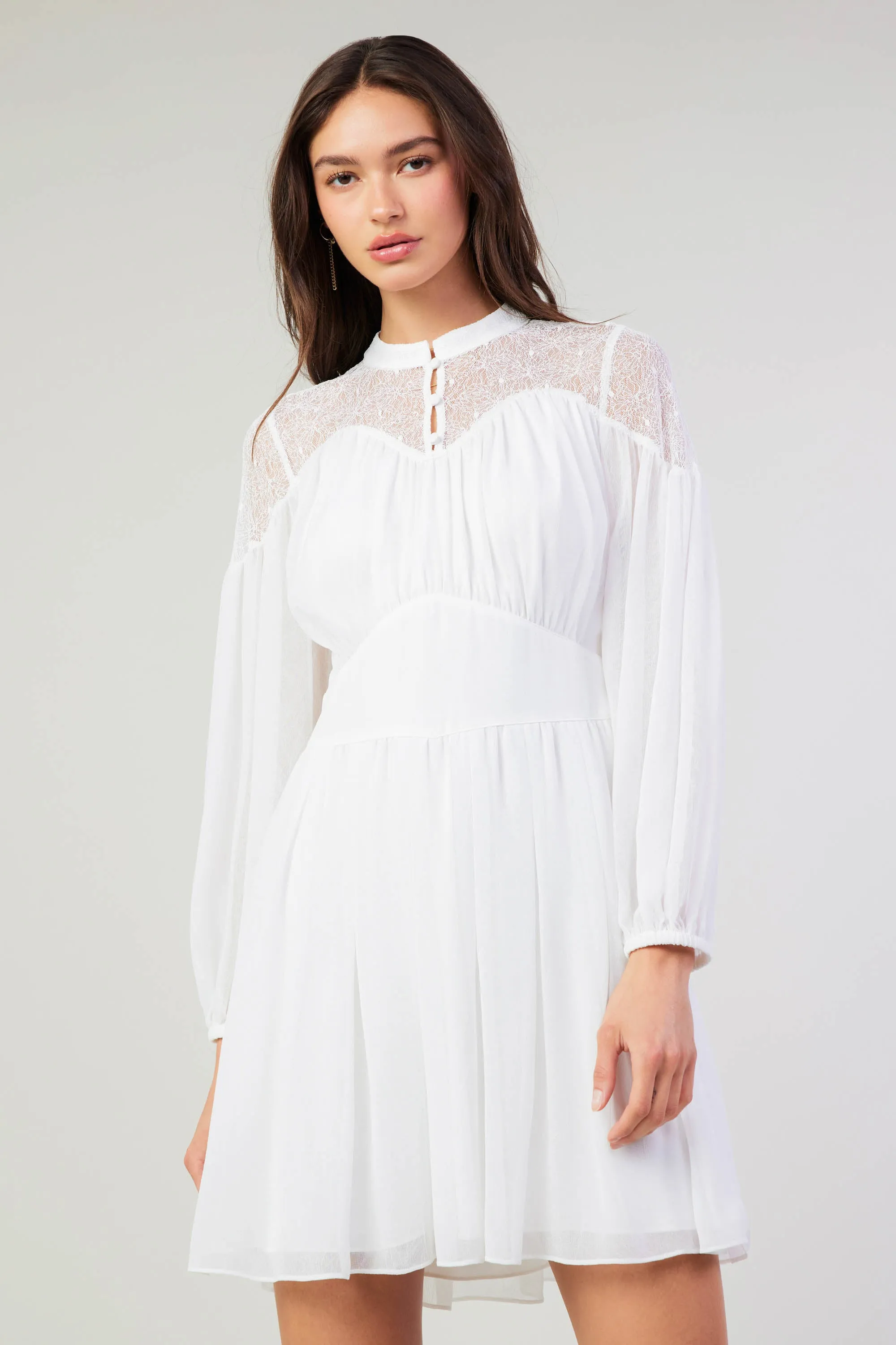 Palermo Lace Collared Mini Dress sold by Current Air product image thumbnail 3