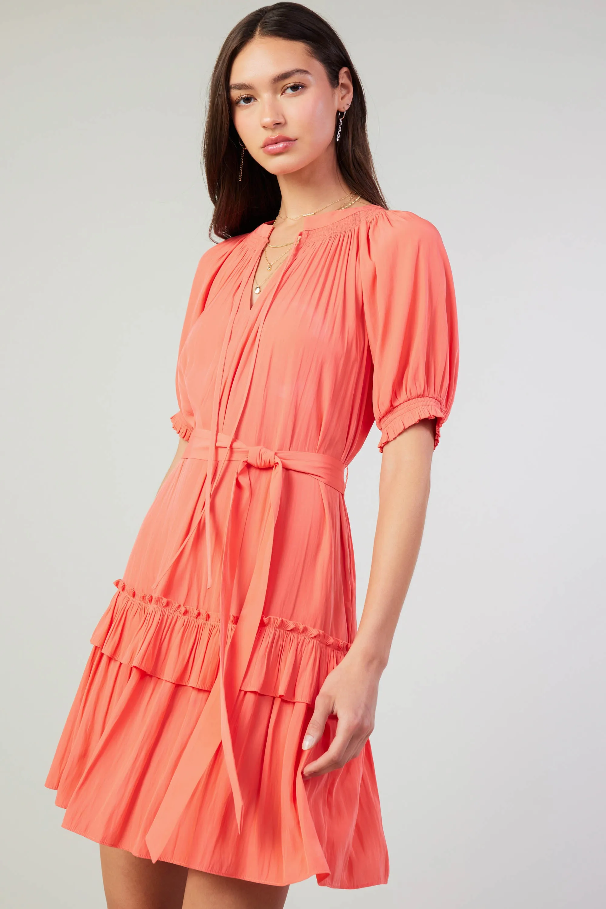 Coletta Smocked Yoke Mini Dress sold by Current Air