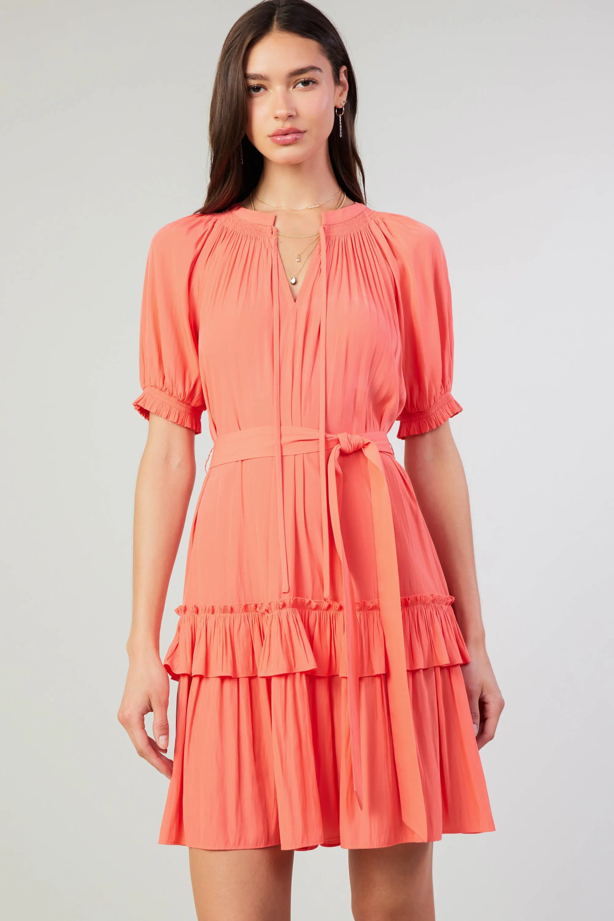 Coletta Smocked Yoke Mini Dress sold by Current Air product image thumbnail 4