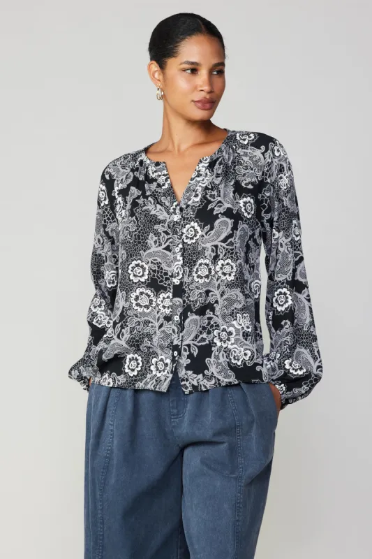 Noir Floral Blouse sold by Current Air