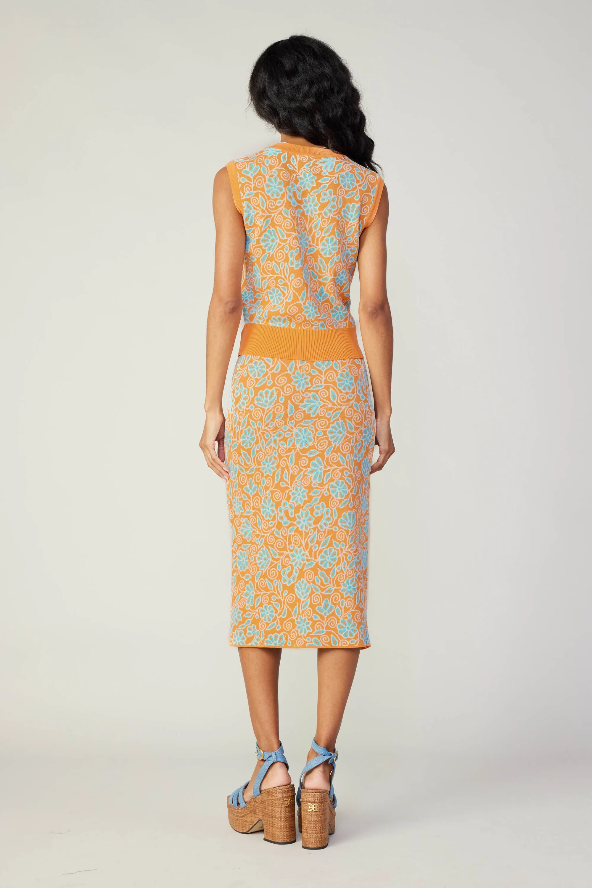 Floral Knit Midi Skirt sold by Current Air product image thumbnail 4