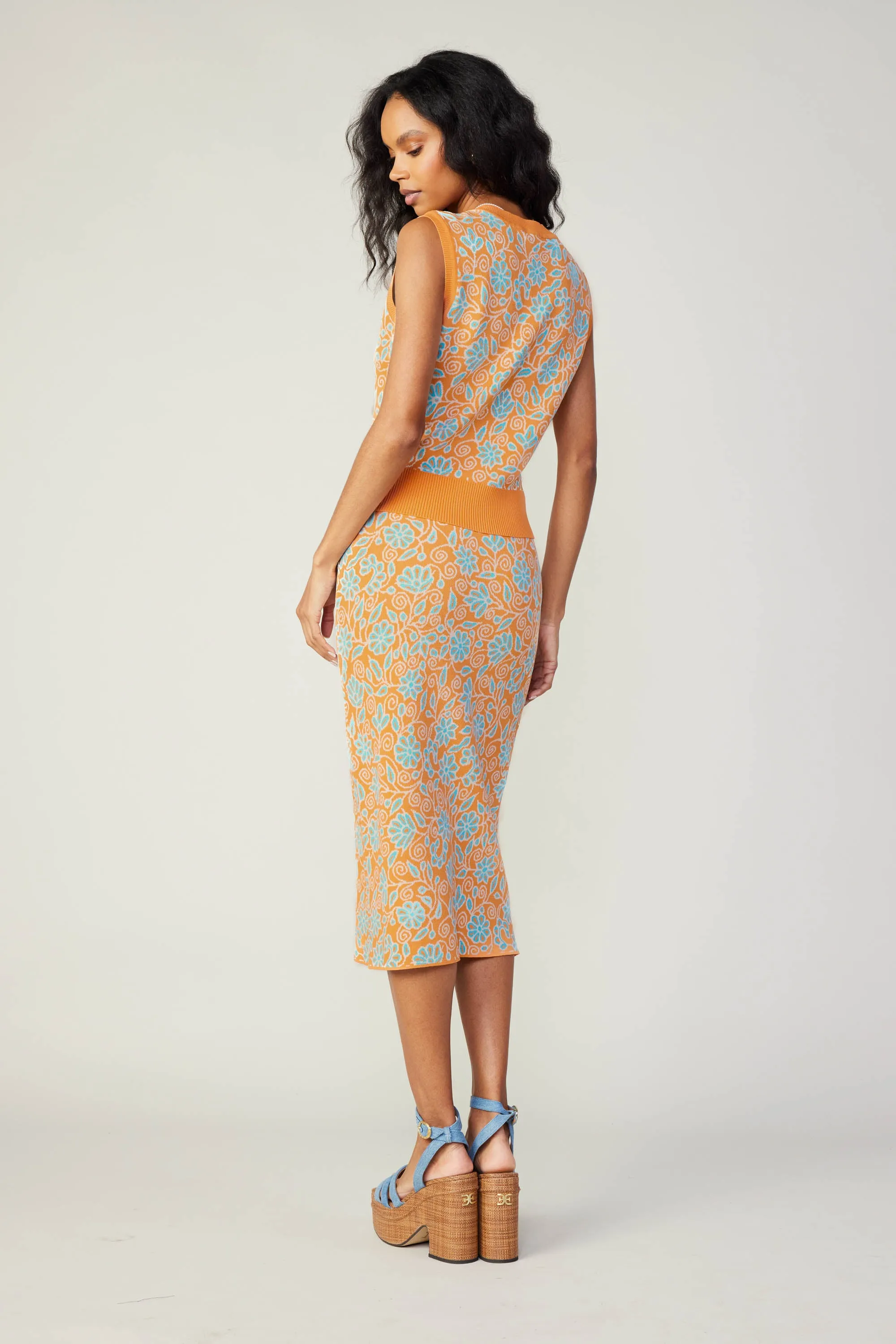 Floral Knit Midi Skirt sold by Current Air product image thumbnail 5