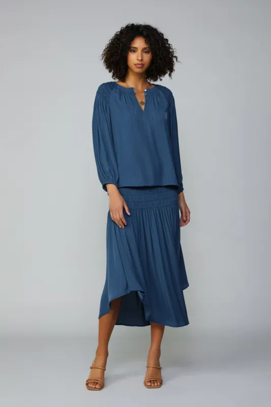 Smocked Shoulder Button Blouse sold by Current Air