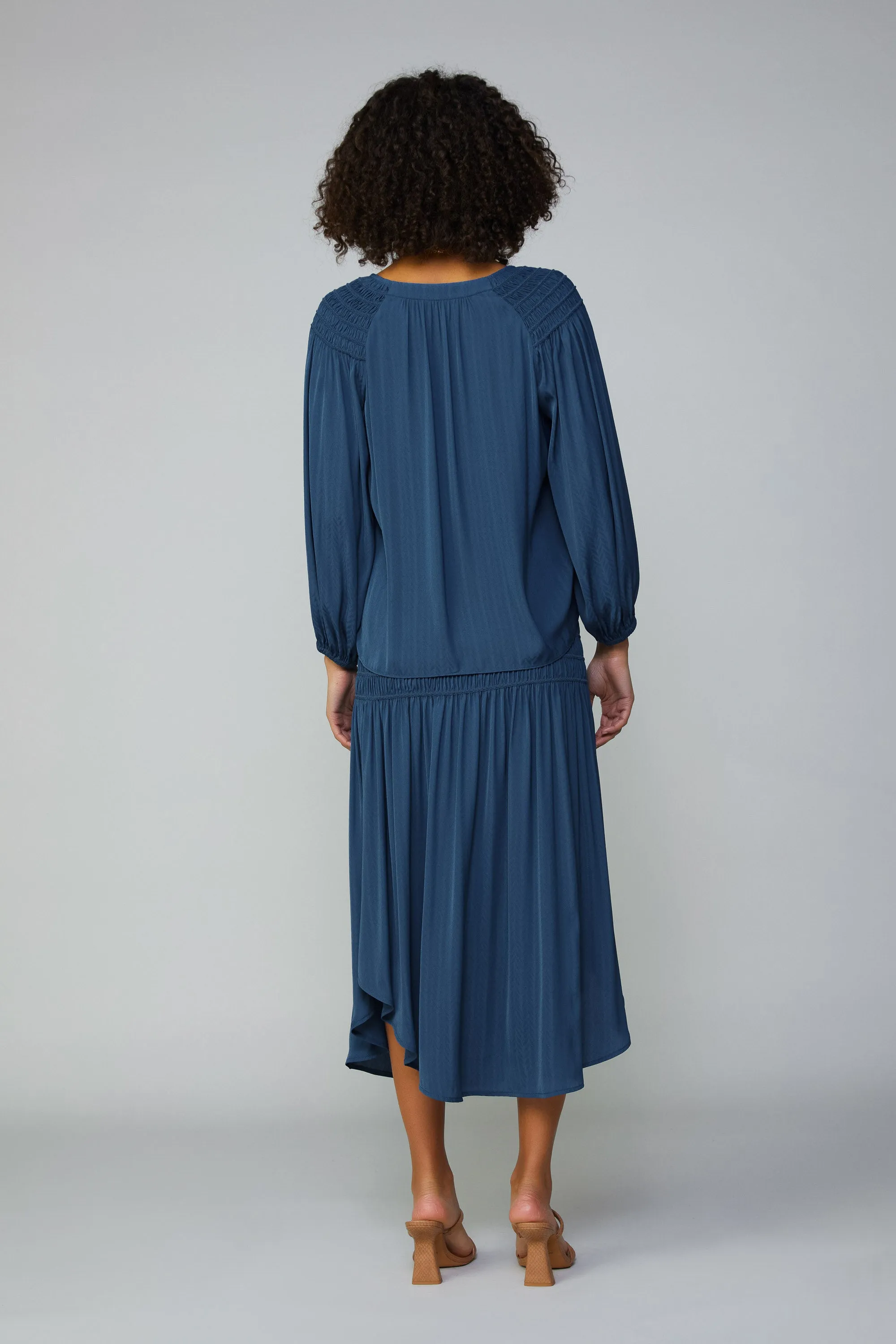 Smocked Shoulder Button Blouse sold by Current Air product image thumbnail 4