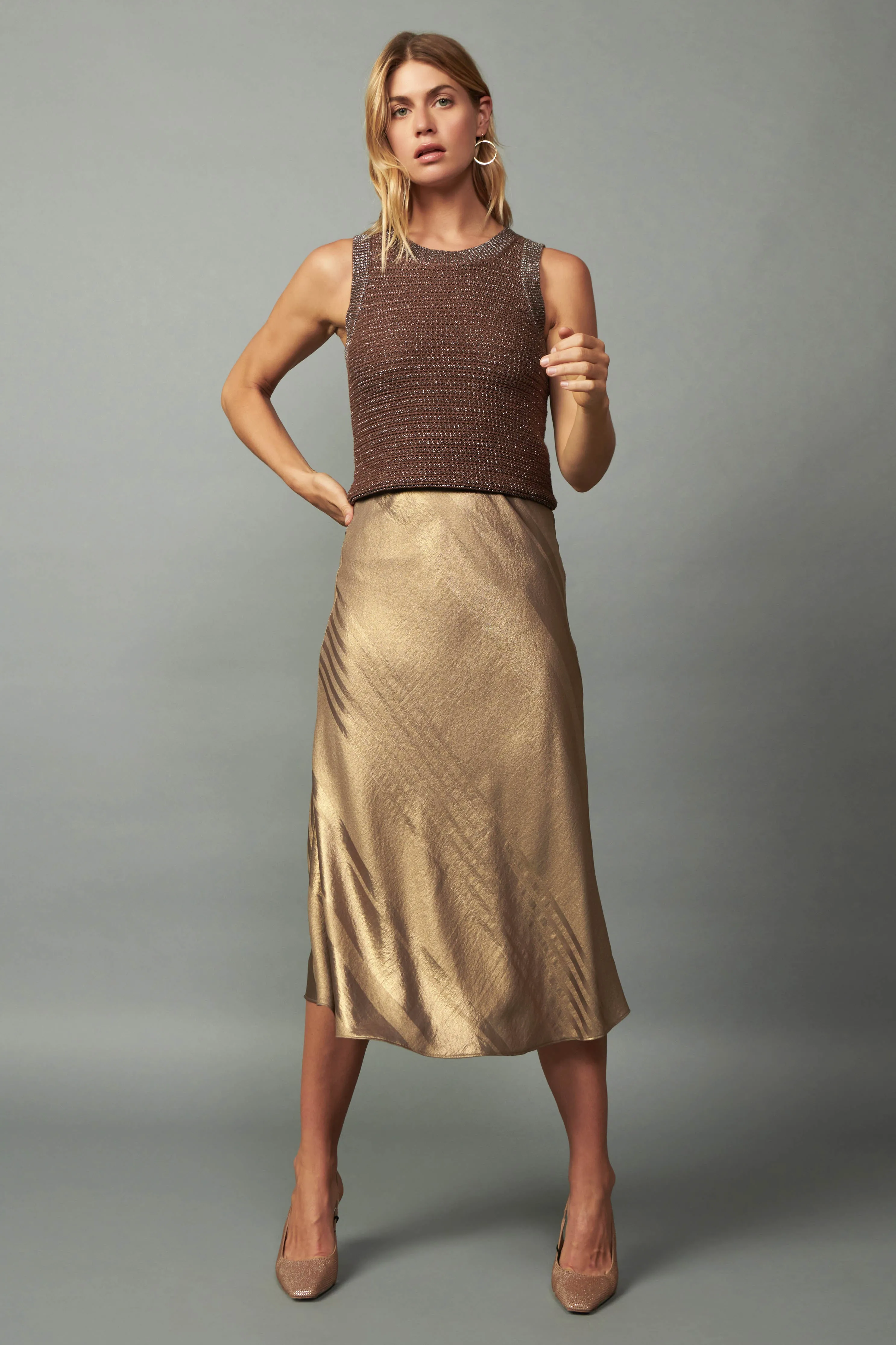 Metallic Sweater Shrug Set sold by Current Air product image thumbnail 3