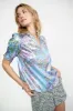 Metallic Botanical Print Top sold by Current Air