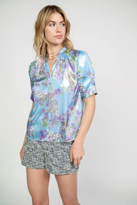 Metallic Botanical Print Top sold by Current Air