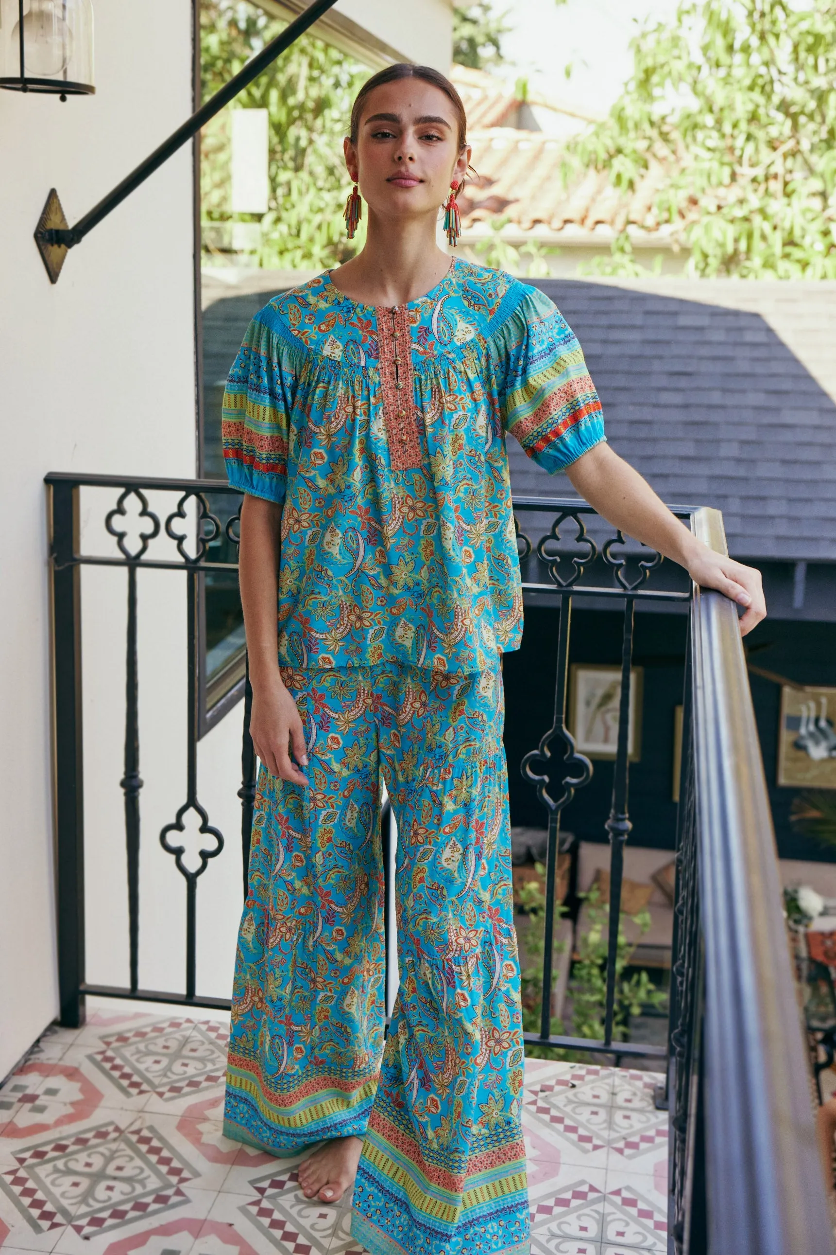 Paisley Printed Wide Leg Pants sold by Current Air product image thumbnail 2