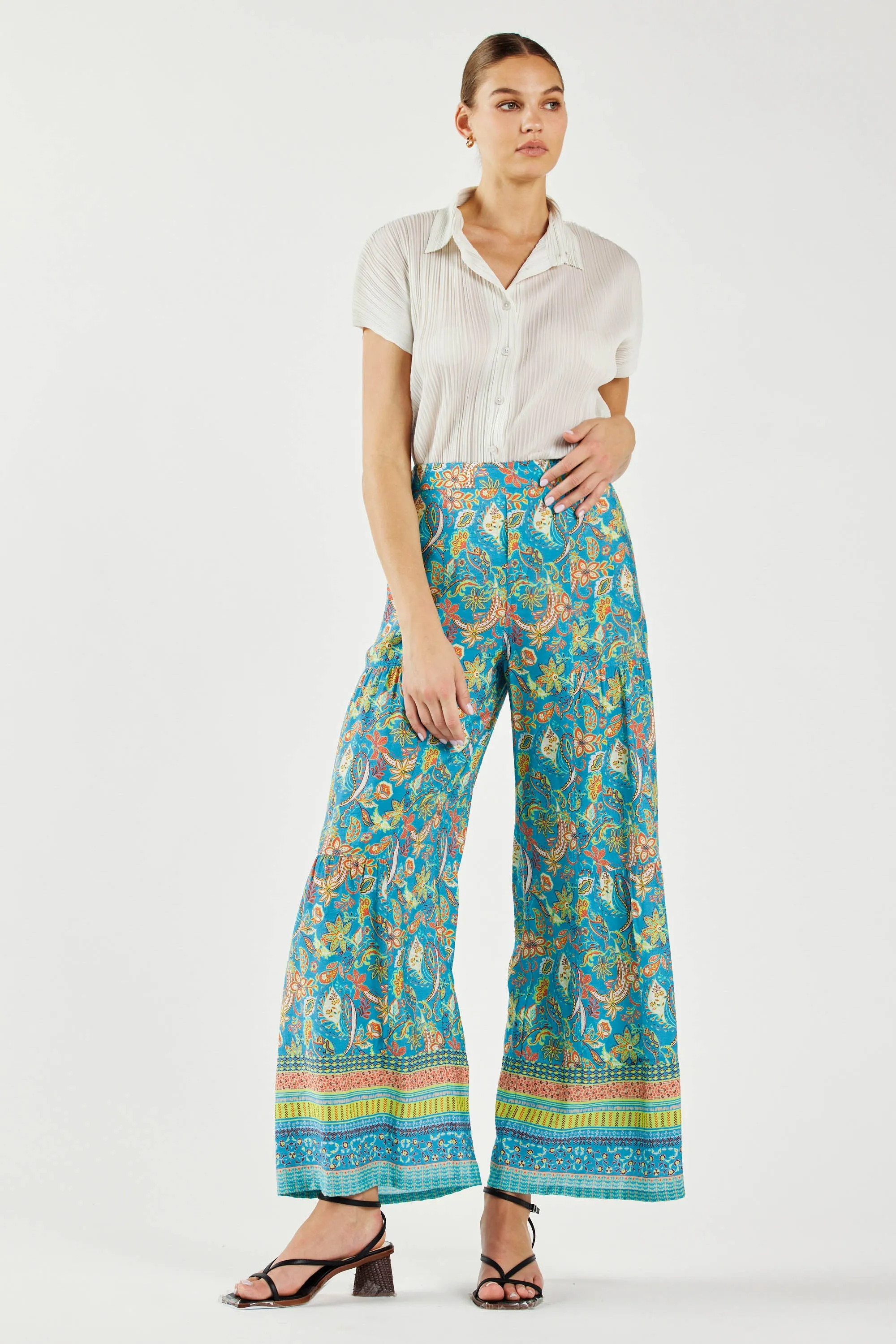 Paisley Printed Wide Leg Pants sold by Current Air product image thumbnail 3