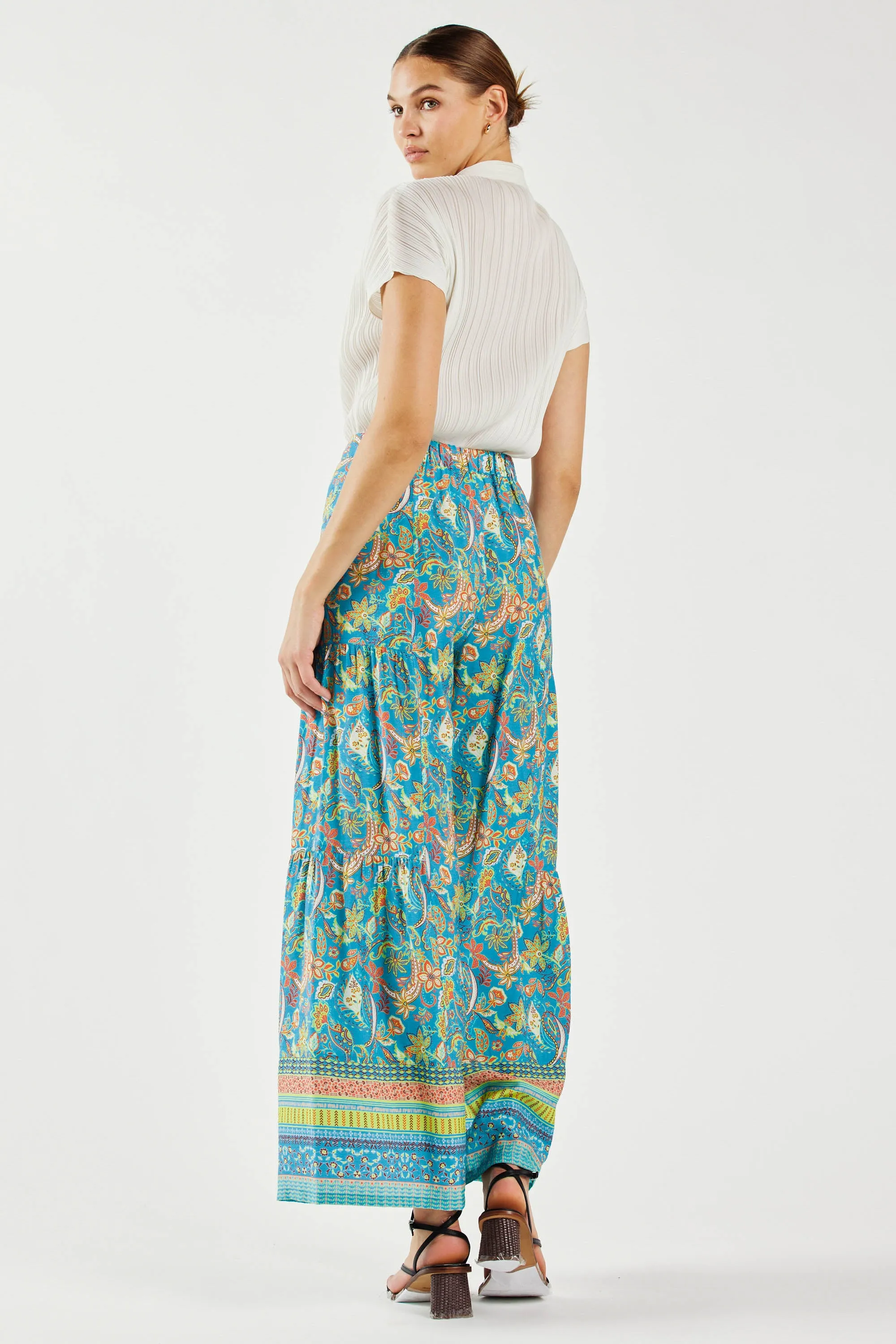 Paisley Printed Wide Leg Pants sold by Current Air product image thumbnail 4